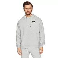Bluzy męskie - Fila Męska bluza z kapturem Belfort, Jasnoszary melanż, XXL - miniaturka - grafika 1
