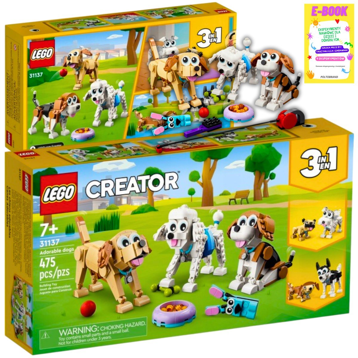 Lego Prezent - Urocze Psiaki Pieski Psy Creator 3 W 1 + Ebook