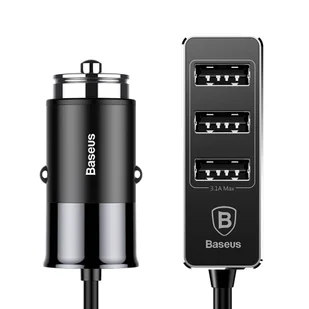 Enjoy Baseus Baseus Together ładowarka samochodowa z przedłużaczem hubem 4x USB 5.5A czarny (CCTON-01) hurtel-37936-0 - Ładowarki samochodowe - miniaturka - grafika 10