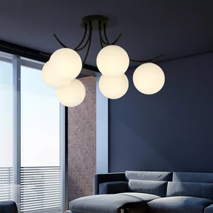 Emibig BOSTON 6 BLACK/OPAL 1109/6 lampa sufitowa czarna szklane klosze 1109/6 - Lampy sufitowe - miniaturka - grafika 4