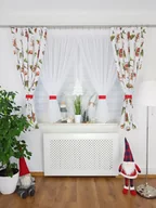 Firany - Zestaw świąteczny, dwie zasłony, firana oraz ozdobna zawieszka - miniaturka - grafika 1