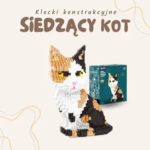 Siedzący kot Klocki 1300 el. - Klocki - miniaturka - grafika 1