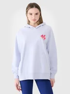 Bluzy damskie - 4F Bluza dresowa oversize nierozpinana z kapturem damska 4FWSS25TSWSF1578-34S Niebieski Roz. XS/S - miniaturka - grafika 1