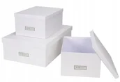 Pudła i pojemniki do przechowywania - Bigso Box of Sweden bigso Box of Sweden 811345541 pudełka do przechowywania 3 sztuki Panneau de włókno szklane biała 47 x 31 x 15,5 cm 811345541 - miniaturka - grafika 1
