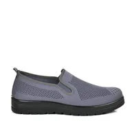 Półbuty męskie - MĘSKIE PÓŁBUTY SPORTOWE SIATKI WSUWANE NEWS 1022 SZARE - miniaturka - grafika 1