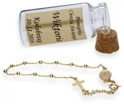 Różaniec pozłacany w butelce GRAWER *PREZENT*chrzest - Różańce - miniaturka - grafika 1