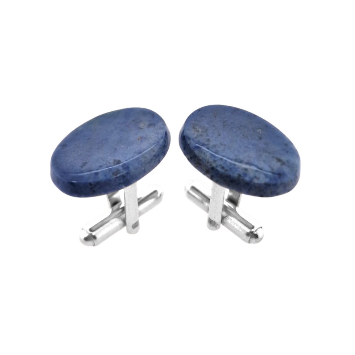 Srebrne spinki do mankietów Dumortieryt owalny (S1285) Srebro [925]