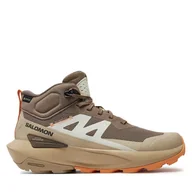 Buty trekkingowe damskie - Trekkingi Salomon Elixir Activ Mid Gore-Tex L47457200 Beżowy - miniaturka - grafika 1