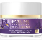 Kremy do twarzy - EVELINE Gold&Retinol 50+ Przeciwzmarszczkowy Krem ujędrniający na dzień i noc 50ml - miniaturka - grafika 1