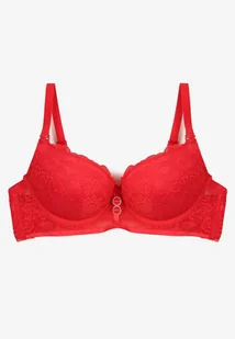 Czerwony Koronkowy Biustonosz Typu Push Up Temitia - Biustonosze - miniaturka - grafika 1