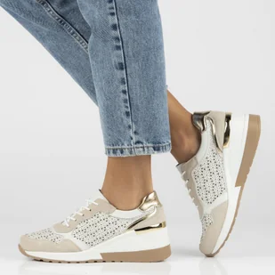 Skórzane sneakersy damskie Filippo DP4669/23 WH biały - Sneakersy damskie - miniaturka - grafika 7