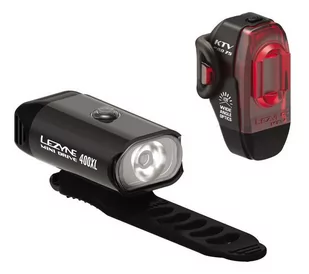 LEZYNE Zestaw lampki MINI DRIVE 400 przód 400 lumenów, KTV PRO tył 75 lumenów, usb czarne (NEW) LZN-1-LED-24P-V404 - Lampki rowerowe - miniaturka - grafika 1