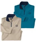 Bluzy męskie - Zestaw 2 swetrów z mikropolaru Outdoor Mężczyzna Atlas For Men - Kolor : - Rozmiar : 4XL - miniaturka - grafika 1