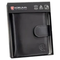 Portfele - Koruma, Portfel męski skórzany ochrona RFID, czarny - miniaturka - grafika 1