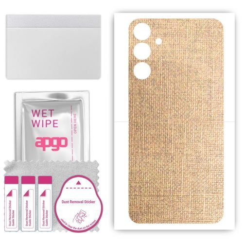 folia naklejka skórka strukturalna na TYŁ do Samsung Galaxy M14 4G - Tkanina Denim Beżowy - apgo SKINS