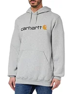 Bluzy męskie - Carhartt Męska bluza o luźnym kroju, średnio-ciężka bluza z logo-grafiką, szary melanż, S - miniaturka - grafika 1