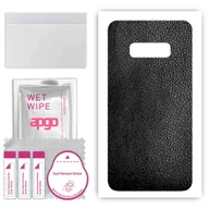Szkła hartowane na telefon - Folia naklejka skórka strukturalna na TYŁ do Samsung Galaxy S10e -  Skóra Czarna - apgo SKINS - miniaturka - grafika 1