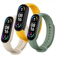 Akcesoria do smartwatchy - XIAOMI Opaska do Xiaomi Mi Smart Band 5 / Mi Band 6 Strap 3-Pack Ivory / Olive / Yellow - miniaturka - grafika 1