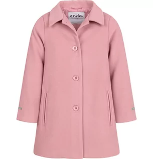 Kurtki i płaszcze dla dziewczynek - Elegancki płaszcz flauszowy dla dziewczynki, różowy, 9-13 lat - grafika 1