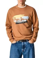 Bluzy męskie - Pepe Jeans Bluza męska Dawson, Brązowy (tytoń), XL - miniaturka - grafika 1