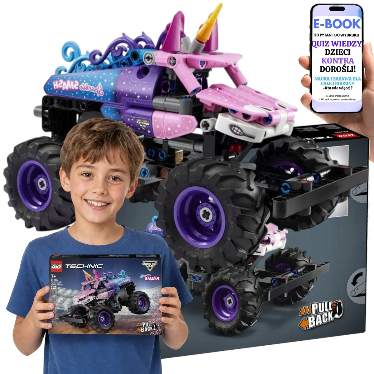 LEGO TECHNIC Monster Jam Sparkle Smash Na Mikołajki i Boże Narodzenie 42220 Dla Dziecka LEGO TECHNIC