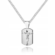 Biżuteria dla dzieci - 925 Srebrny łańcuszek medalik DEDYKACJA 45 cm P3M1 - miniaturka - grafika 1