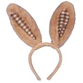 Ozdoby do włosów - Opaska na Głowę z Uszami Zająca z Brązowego Futra - 30 cm - miniaturka - grafika 1