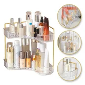 Biżuteria - akcesoria - Stojak do łazienki narożny złote uchwyty 2 poziomy ryflowany CB51 - miniaturka - grafika 1