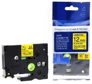 Taśma zamiennik do Brother 12mm/8m żółta czarny nadruk TZE631 - Taśmy do drukarek barwiące Taśma zamiennik do Brother 12mm/8m żółta czarny nadruk TZE631 - Taśmy do drukarek barwiące - miniaturka - grafika 1
