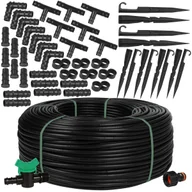 Węże ogrodowe i zraszacze - Czarna linia kroplująca 16mm/1,6 LPH 100m + akcesoria MADE IN EU - miniaturka - grafika 1