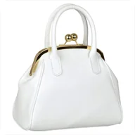 Torebki damskie - Damska torebka skóra naturalna zatrzask retro biała - miniaturka - grafika 1