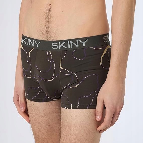 SKINY MĘSKIE BOKSERKI ZIELONE W PASKI BAWEŁNA 2 PACK S 6FA