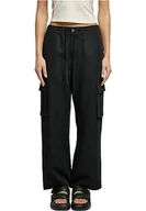 Spodnie damskie - Urban Classics Damskie spodnie cargo Vicose Straight Leg, czarny, L - miniaturka - grafika 1