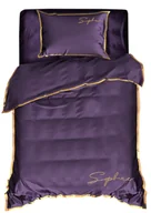 Pościel - Pościel Z Haftem 140X200 Soft Fioletowa 2601 - miniaturka - grafika 1