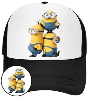Czapka z Daszkiem Minionki Czarna z Nadrukiem Na Lato Siatka Bejsbolówka - Czapki i chusty sportowe męskie - miniaturka - grafika 1