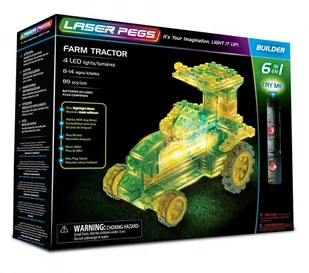 Laser Pegs 6 In 1 Farm Tractor 61011 ZAB011803 - Klocki - miniaturka - grafika 1