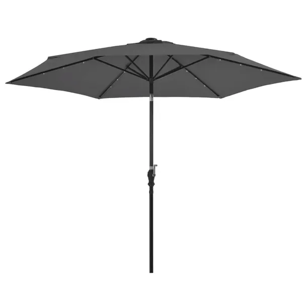 Parasol ogrodowy z oświetleniem LED, antracytowy, 300 x 225 cm