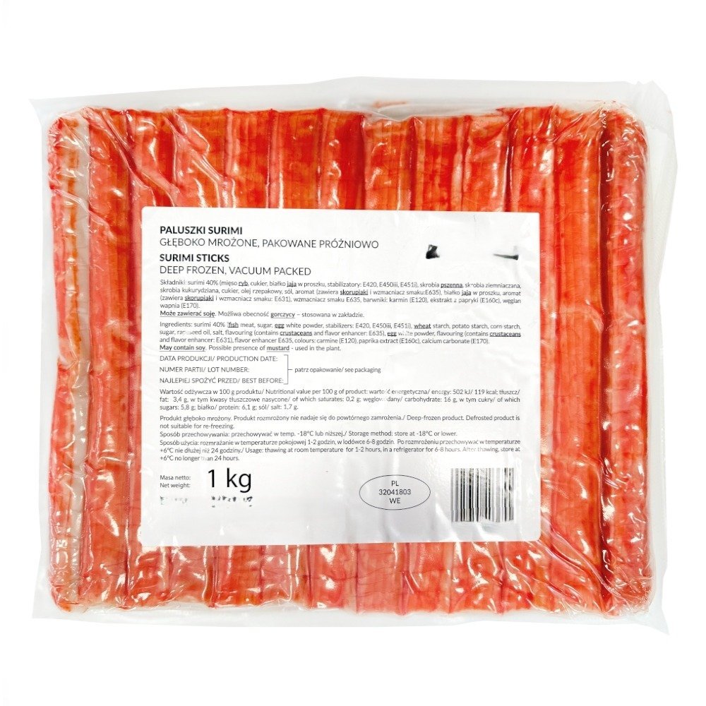 Krabstiki Paluszki Surimi (18cm) 1kg Kuchnie Świata