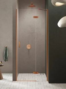 Drzwi prysznicowe uchylne prawe kolor miedziany 120 cm D-0926A New Trendy Nesta Copper Brushed - Ścianki i drzwi prysznicowe - miniaturka - grafika 1