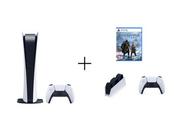 Konsole Playstation - Sony PlayStation 5 Digital + God of War Ragnarok + DualSense kontroler bialy + PS5 DualSense Charging Station - miniaturka - grafika 1