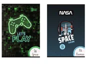 Zeszyty szkolne - St. Majewski Zeszyt do nauki pisania A4 32k linia podwójna dwukolorowa laminowany S - miniaturka - grafika 1