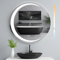 Lusterka do makijażu - NETTLIFE Okrągłe Lusterko Łazienkowe 50cm z LED, Lusterko Świetlne z Regulowaną Temperaturą Barwową, Funkcja Dotykowa i IP44 - miniaturka - grafika 1