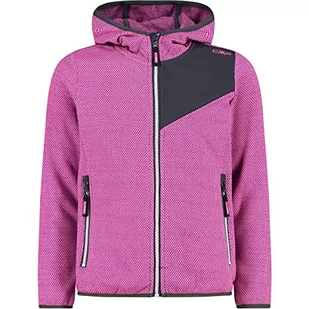 CMP - Kid G Jacket Fix Hood, Girl, Purple Fluo-Titanio, 128 - Kurtki i płaszcze dla dziewczynek - miniaturka - grafika 1