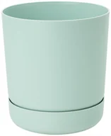 Donice - Doniczka SATINA z podstawką 15 pudrowa mięta - miniaturka - grafika 1