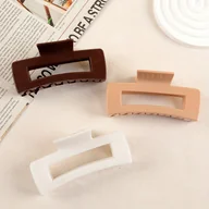 Ozdoby do włosów - TEMU Zestaw 3 miękkich silikonowych kwadratowych spinek do włosów, mocne spinki typu kleszcz do stylizacji - antypoślizgowe spinki do włosów, - miniaturka - grafika 1