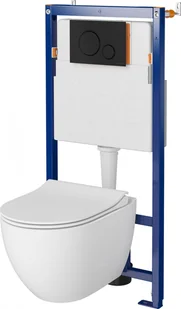 Cersanit Tech Line Opti Set B637 Zestaw Toaleta WC bez kołnierza + deska wolnoopadająca + stelaż podtynkowy WC + przycisk spłukujący WC S701-671 - Stelaże i zestawy podtynkowe do WC - miniaturka - grafika 3