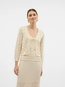 Swetry damskie - Vero Moda Kardigan w kolorze beżowym - miniaturka - grafika 1