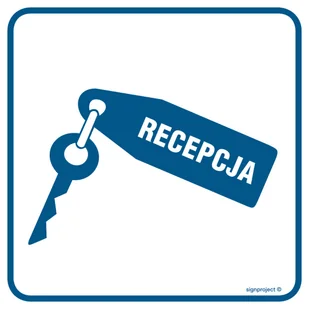 RA026 RECEPCJA, PN - PŁYTA PCV 1MM; (150X150MM) - Systemy ekspozycyjne i znaki informacyjne - miniaturka - grafika 1