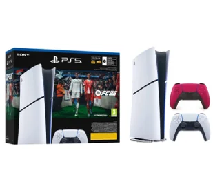 Sony PlayStation 5 Digital Slim E Chassis PS5 825GB EA SPORTS FC 26 Bundle + Dodatkowy Pad Czerwony - Konsole Playstation - miniaturka - grafika 1