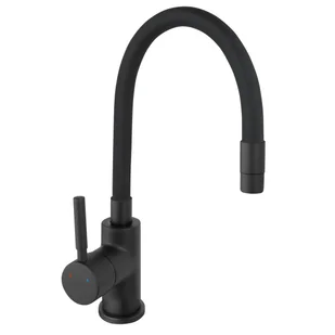 Bateria kuchenna z elastyczną wylewką U 34 cm Fitness Nero Ferro - Baterie kuchenne - miniaturka - grafika 1